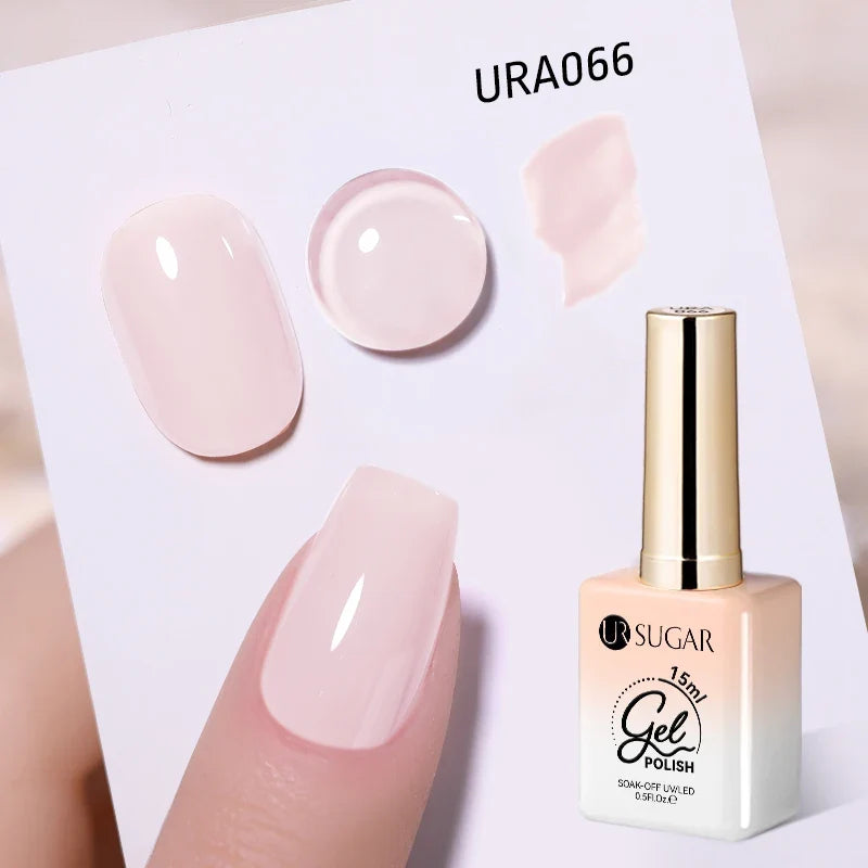 UR SUGAR 15ml Fiber Rubber Base Gel Upgrade Broken Nail Repaired Fiberglass Clear Quick Building UV Construction Gel Soak Off