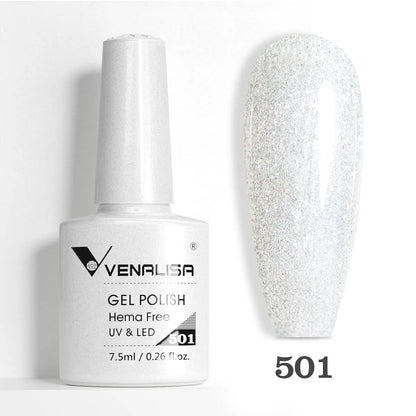 Venalisa HEMA TPO FREE Nail Gel Polish Glitter Gorgeous Full Coverage Soak Off UV LED French Nail Jelly Pink Nude Collection