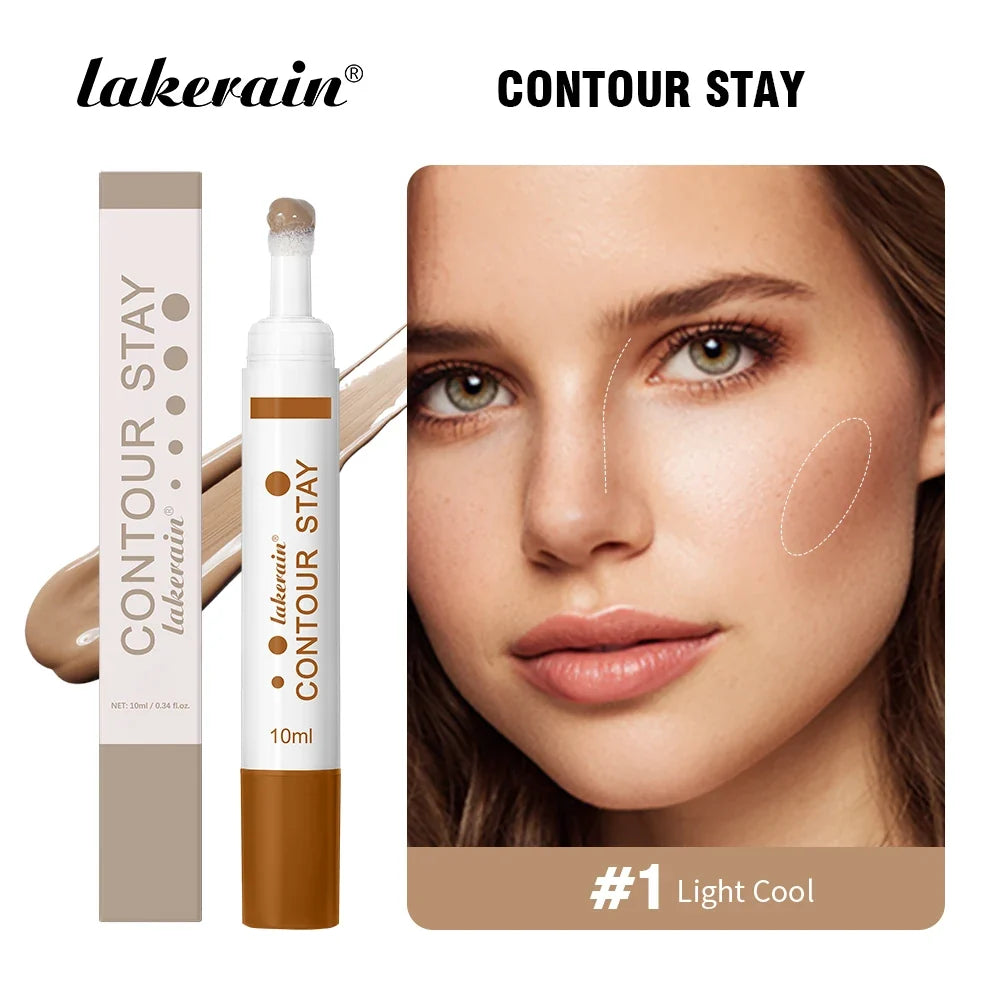 6-colors Moisturizing Liquid Contour Stay Cream Bronzer Waterproof Lightweight 3D Concealer Nourishing Face Contour Makeup