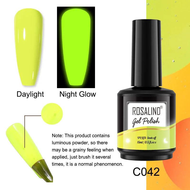 ROSALIND 7ml/15ml Summer Green Gel Nail Polish Semi Permanent Nail Art Manicure Soak Off Top Base Matt Hybrid Varnishes UV Gel