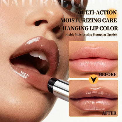 QIBEST Natural Sheer Lip Balm Moisturizing Honey Lipstick Tinted Lip Plumping Balm Smooth Enhancing Natural Color Lip Care