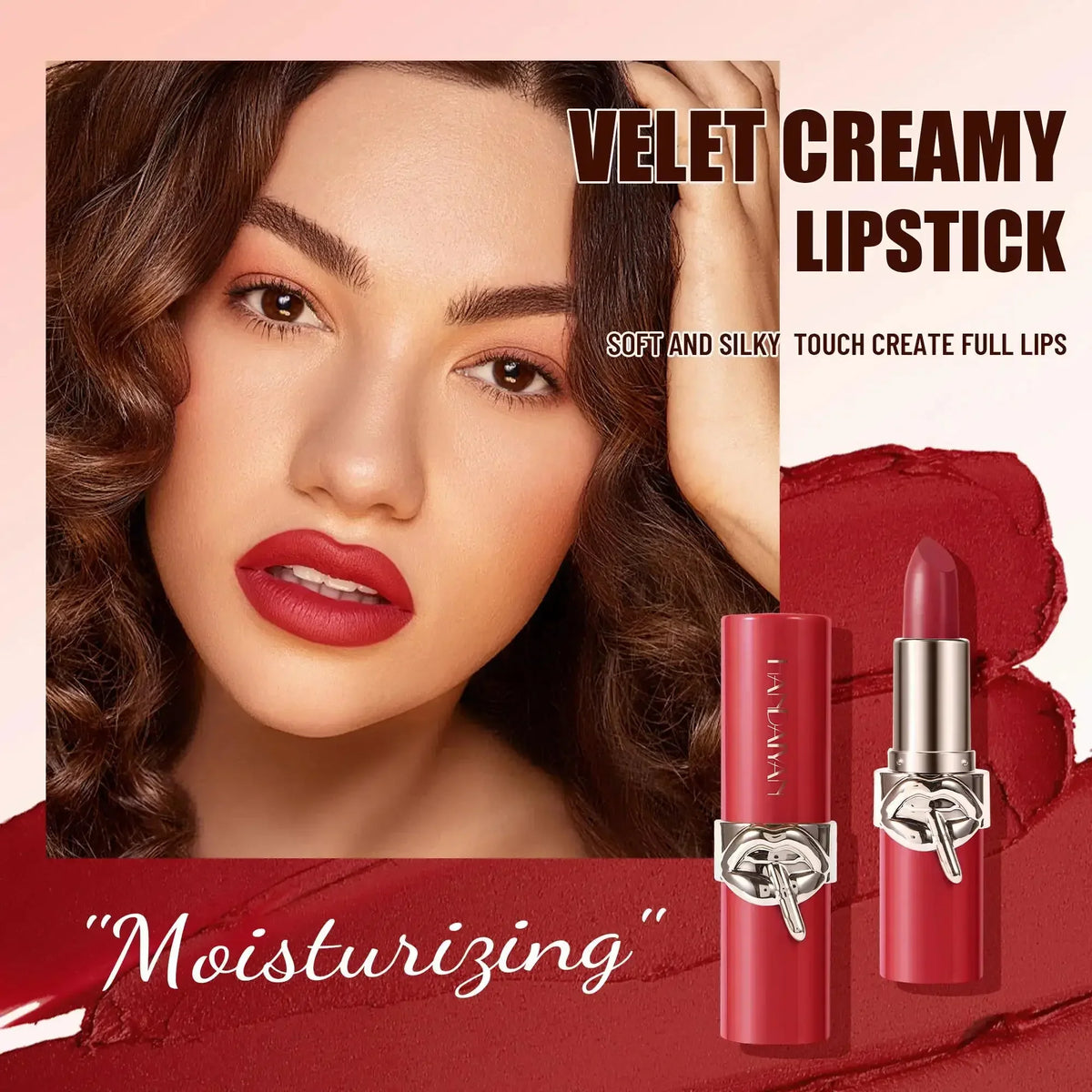 Long Lasting Velvet Lipstick Creamy Moisturizing Waterproof Non Stick Cup Rich Color 6 Shades Smooth Lip Makeup Women