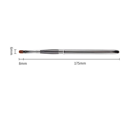 Portable Silver Lips Makeup Brush Pen Metal Handle Cosmetic Lipgloss Lipstick Lip Gloss Brush With Protect Cap  Makeup Brushes
