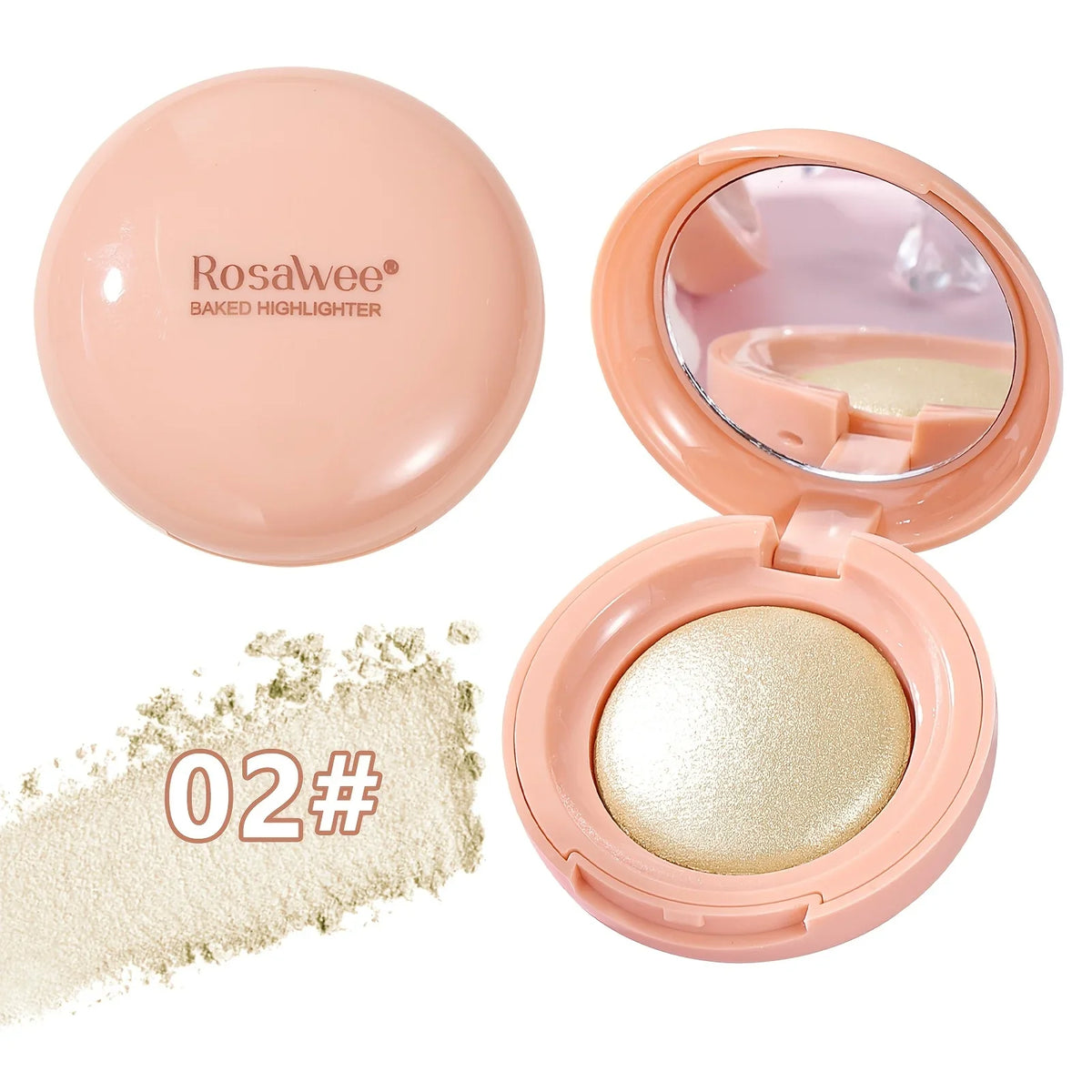 Face Highlighter Palette, High Glossy Face Illuminator Palette, Natural Glow Finish, Pearl Shimmer Smooth Baked Powder