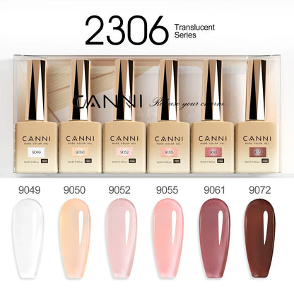 6pcs*9ml CANNI HEMA FREE Nail Gel Polish Set Gorgeous Color Semi Permanent Pigmented Painting Gel Soak off UV LED Gel Nails Kit