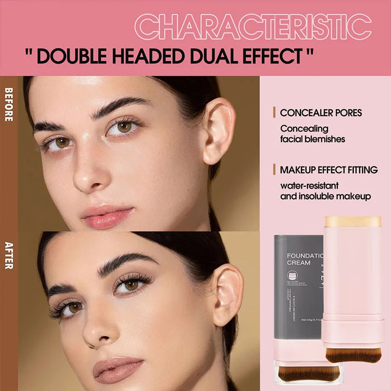 TVLV Concealing Foundation Stick with Built-In Brush - Waterproof