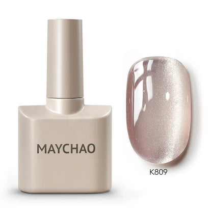 MAYCHAORomantic Galaxy Cat Eye Gel Nail Polish With Magnet Soak off UV Holographic Magnetic Rainbow Gel Polish for Nail Manicure