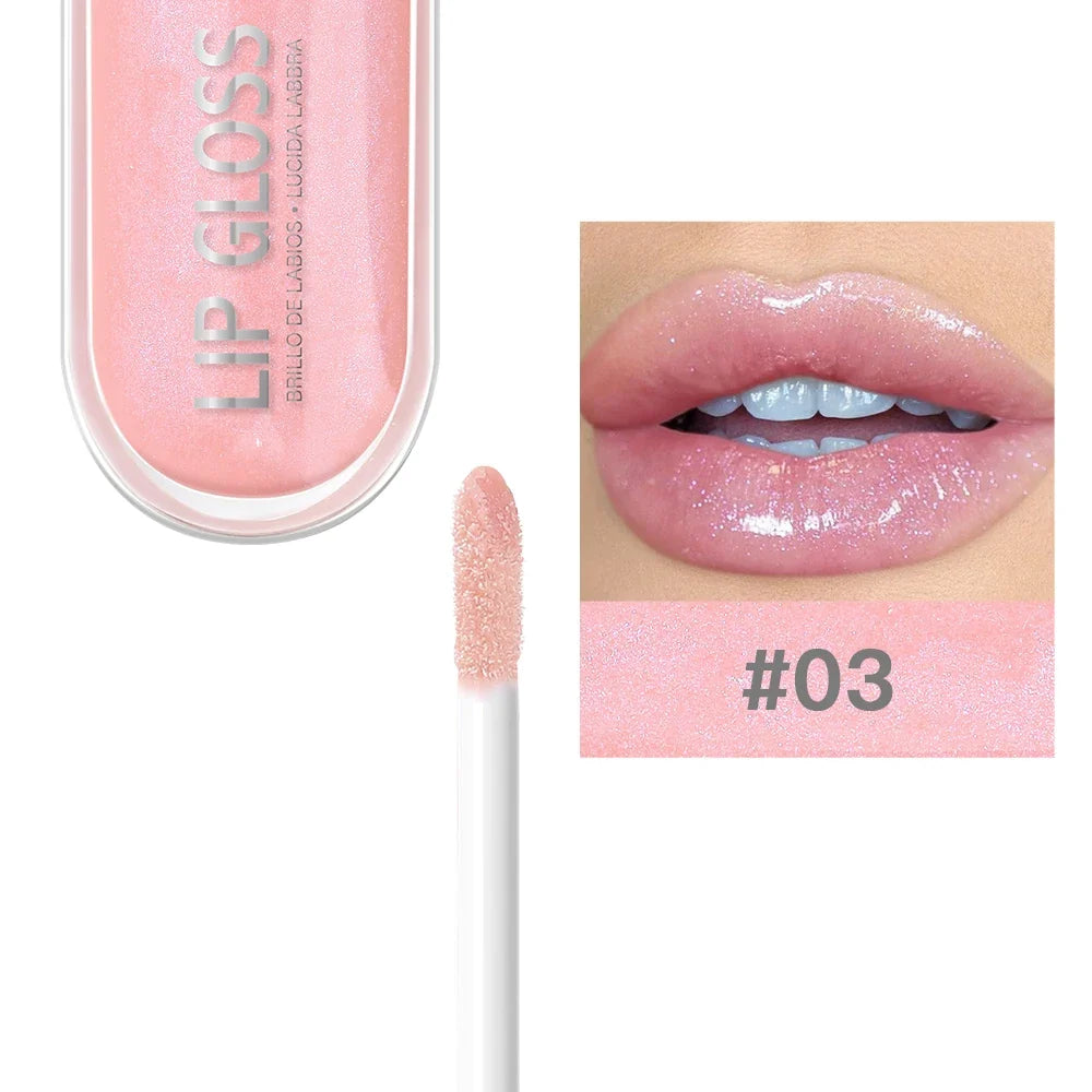 USHAS 12 colors mirror fine flash liquid lipstick pearlescent color waterproof sweatproof non-stick cup lip gloss