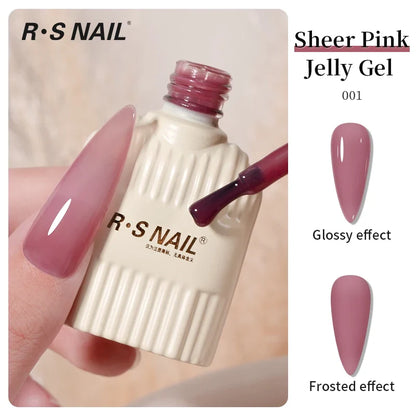 RS NAIL Jelly Transparent Gel Nail Polish 10g Summer Nude Pink Gel Polish Semi Permanent Soak Off UV LED Varnish Jade Nail Gel