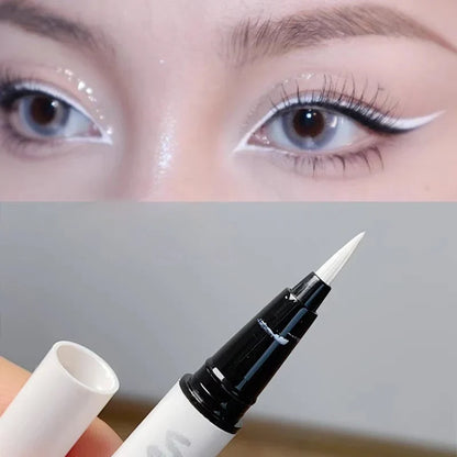 Professional White Eyeliner Gel Pen Waterproof Smudge-Proof Long Lasting Eye Brightening Multi-Use Cosmetic Tool Stage Makeup