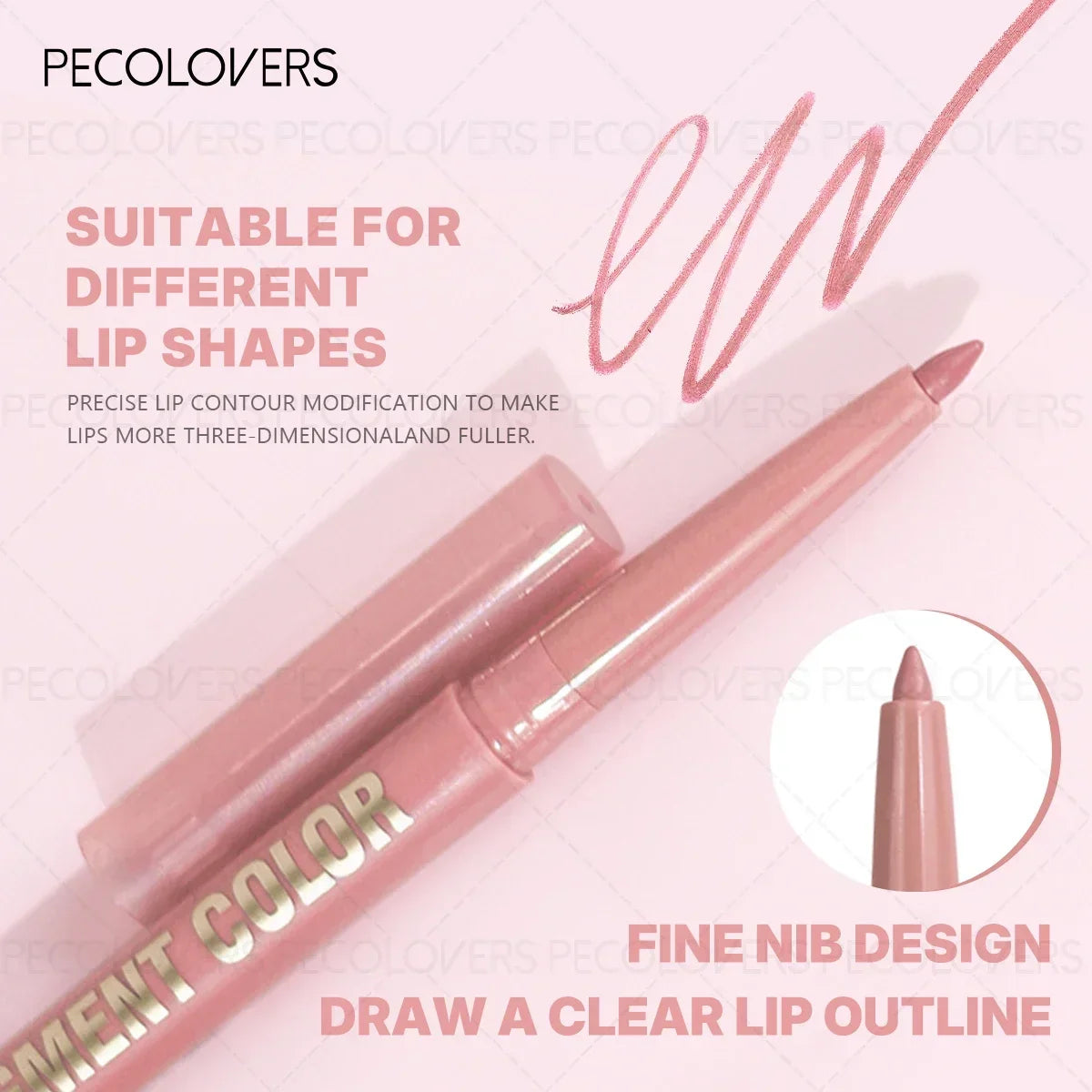 1PC 2-in-1 Lip Liner&Lip Gloss Pen-Matte Colors&Waterproof Long-Lasting ,Velvety Pencil for Plump Lip Outline, Easy Application