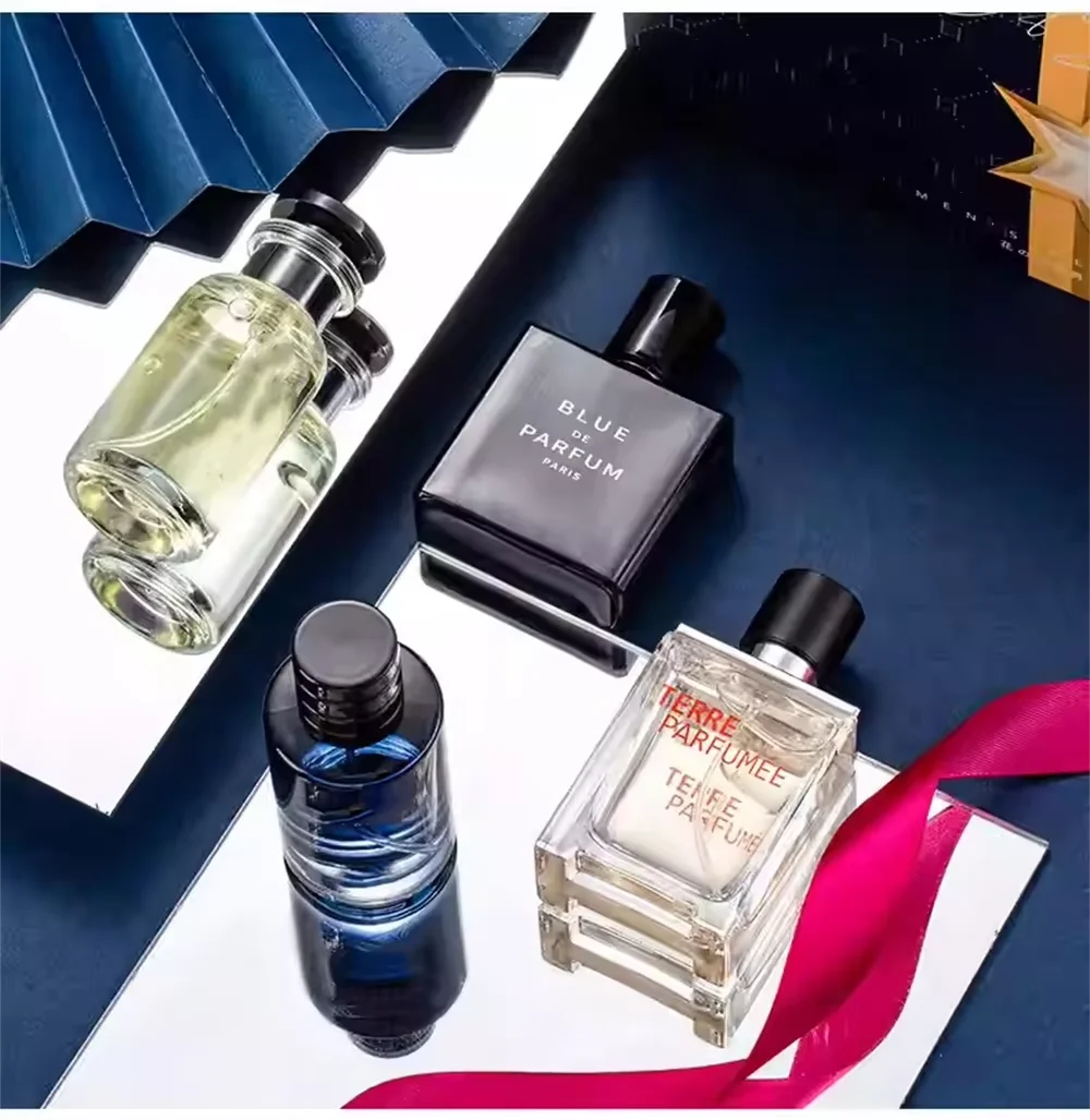 Luxury Brand Perfume Men Cologne Parfums Homme Gift Box 4Pcs Set 100ml Perfumes Masculinos Natural Floral Fruity Scent SprayLuxu