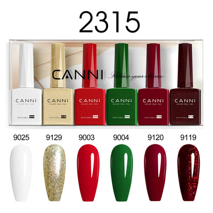 6pcs*9ml CANNI Nail Gel Polish Kit HEMA FREE Jade Jelly Nude Jelly Pink VIP Kit Christmas Gift French Nail Design Natural Color