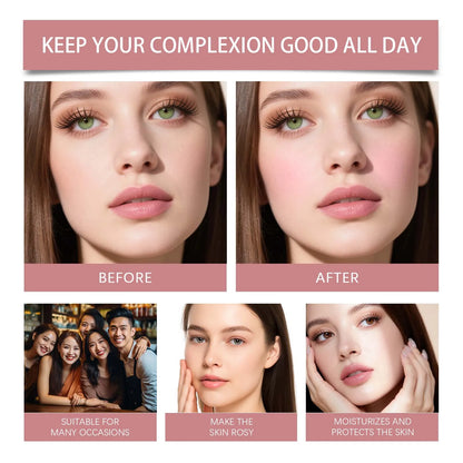 Pink Sakura Cream Blush Makeup Natural Cheek Tint Long Lasting Hydrating Lightweight Blusher Stick  Smooth Comfortable to Wear