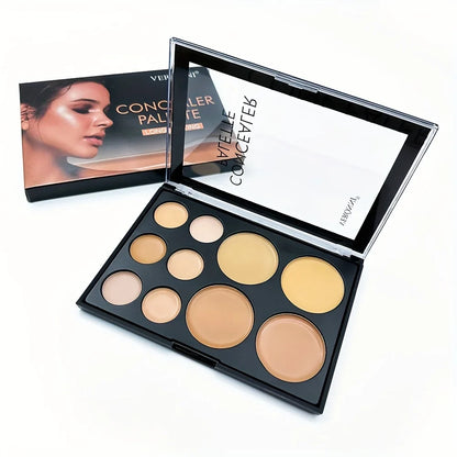 2pcs Concealer Palette with Brush Set, Silky Texture, High-Coverage Concealer Face Contour Palette Set