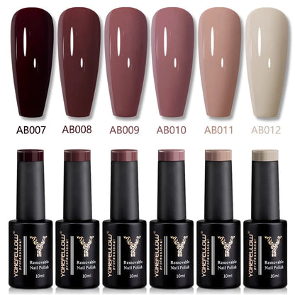 YOKEFELLOW 2022 New Color 10ML Nail Gel Polish Semi Permanent Gel Varnish Base Top Coat 122 Soak Off Colors Organic Nail Varnish