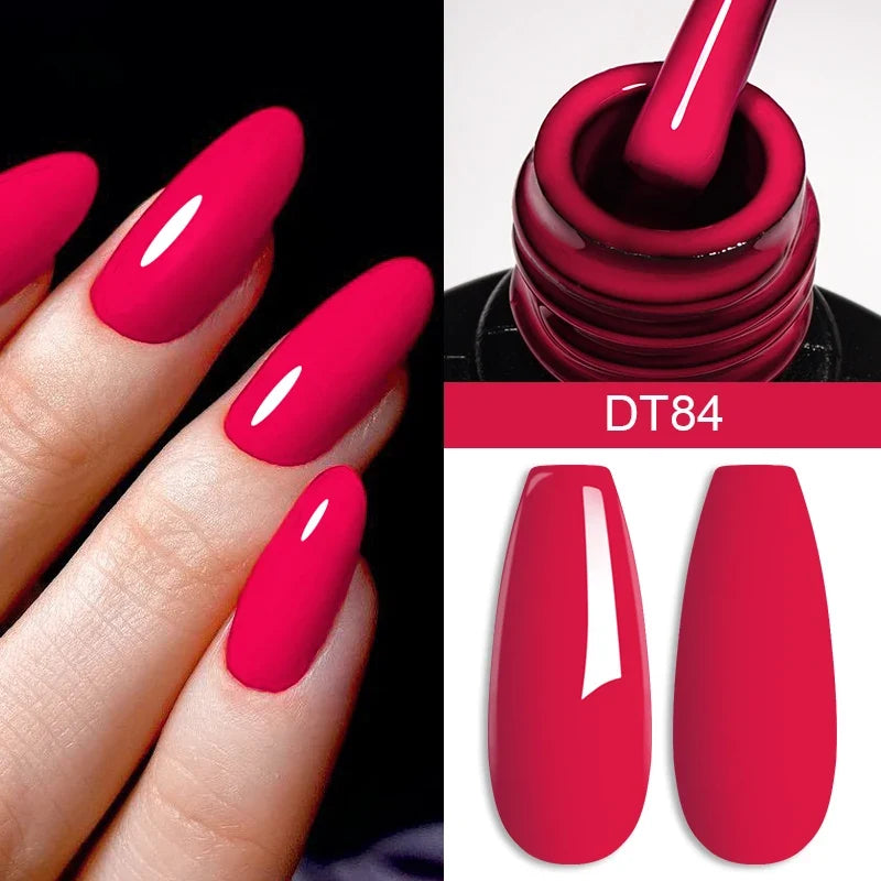 7ml Burgundy Crimson Nail Gel Polish, High Pigment, Non Streak, Long Lasting, UV LED Soak Off Nail Art Gel for Home Salon DIY