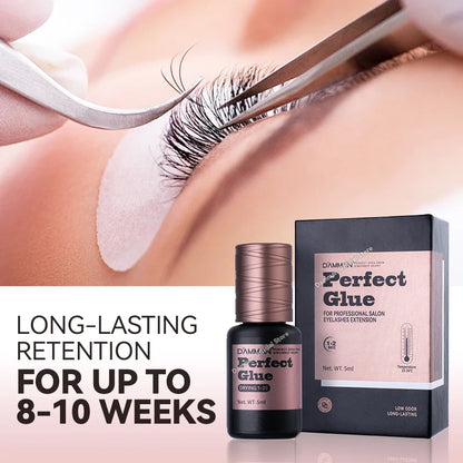 Damman Lash Glue for Eyelash Extension Low Stimulation Lash Extension Glue Professional Eyelash Glue Retention time 8-10 Weeks