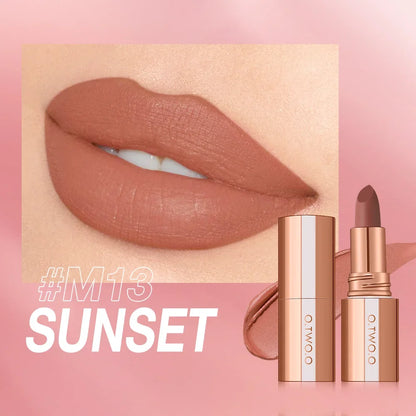O.TWO.O Matte Lipstick Lip Tint 14 Colors Waterproof Long Lasting Non-transfer Smooth Highly Pigmented Velvet Lip Sticks Makeup