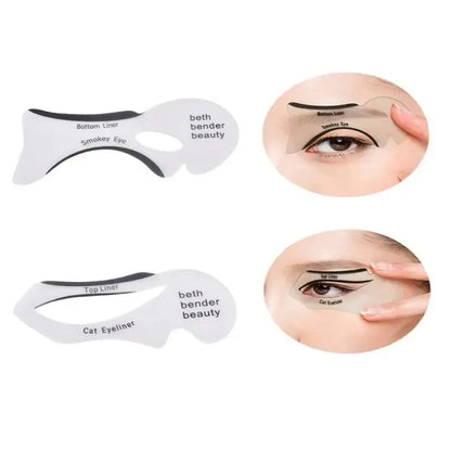 10-Piece Professional Eye Makeup Stencil Set - Reusable Guide Cards for Winged Eyeliner, Eyeshadow Blending, Cut Crease, and Bro