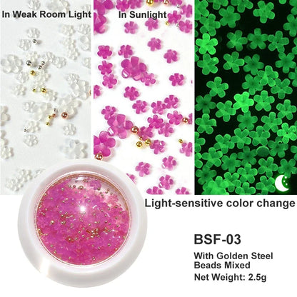 White Acrylic Flower Nail Art Decorations Mixed Size Rhinestones Red Blue Gem Manicure Tools Accessories DIY Nails Design 5g