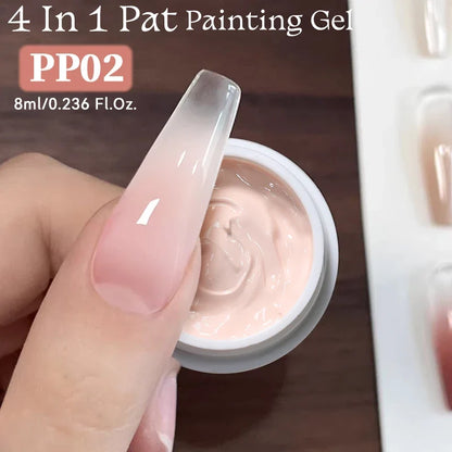 UR SUGAR 4 In 1 Pat Painting Gel Nail Nude Pink Color Painting Liner Nail Art Used For Gradient Cover Edge Nail Stamping Pattern