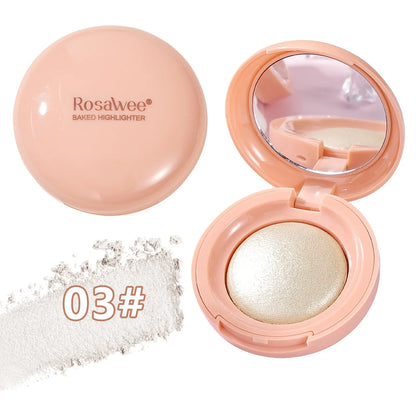 Face Highlighter Palette, High Glossy Face Illuminator Palette, Natural Glow Finish, Pearl Shimmer Smooth Baked Powder