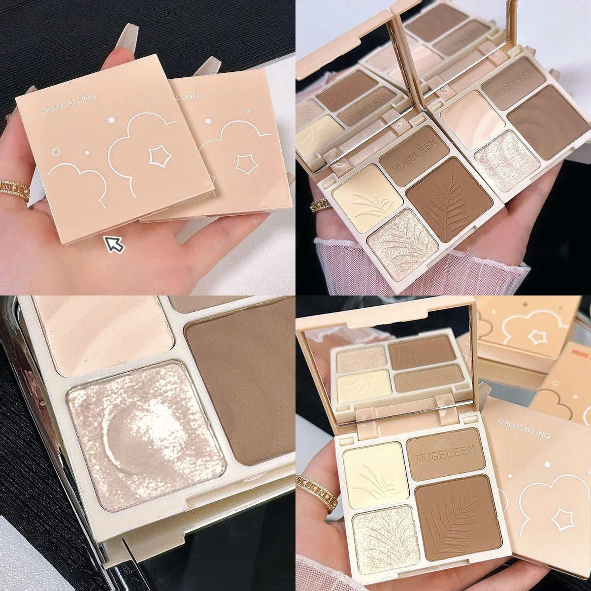 4 Colors Matte Highlighter Bronzers Palette Face Shading Grooming Powder Long-Lasting Makeup Face Contouring Shadow Cosmetics