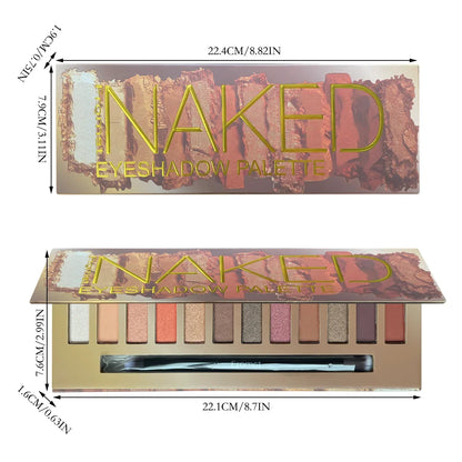 12-Color Eyeshadow Palette - Pearlescent Shimmer Waterproof 30g