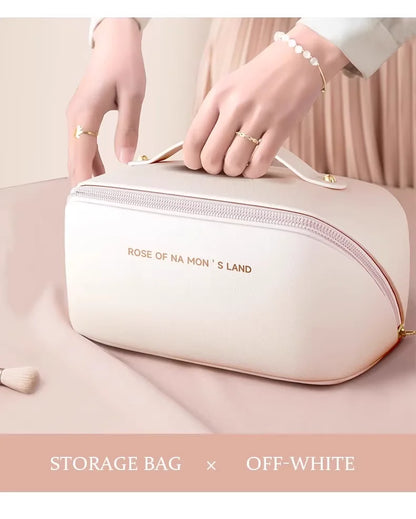 HOMEFISH Luxury Makeup Organizer for Women Toiletry Kit Bag Cosmetic Storage Pouch Travel Make up Case Zipper Lady Box