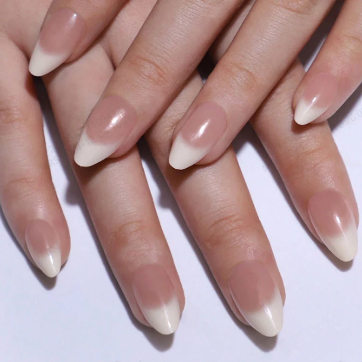 ARTAUG 24PCS Medium Stiletto Pink Black French Tip Press On Nails Star Pattern Glitter Press On Nails