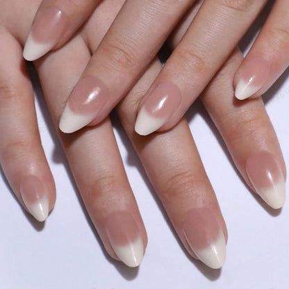 ARTAUG 24PCS Medium Stiletto Pink Black French Tip Press On Nails Star Pattern Glitter Press On Nails