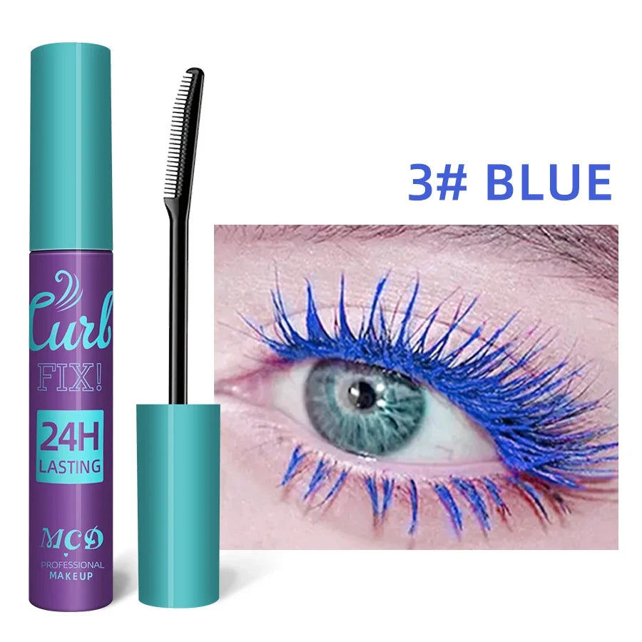 Colorful Slender Mascara Waterproof Fast Drying Curling Eyelashes Multicolor Lashes Makeup  Long Lasting Blue Green  Cosmetic
