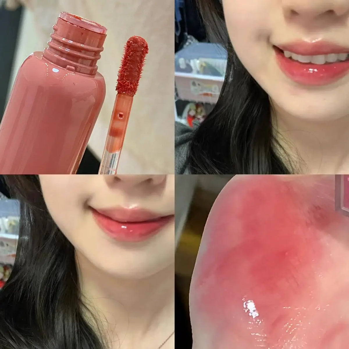 Smoked Grape Purple Red Lip Glaze Mirror Water Lip Gloss Moisturizing Liquid Lipstick Clear Tint Makeup Korean Women Cosmetics
