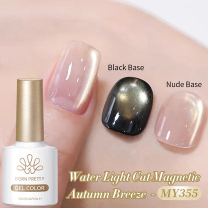 BORN PRETTY 10ml Rhine Lake Blue Cat Magnetic Gel Dark Blue Glitter Soak Off UV Gel Nail Art Varnish Manicure Nail Art Salon