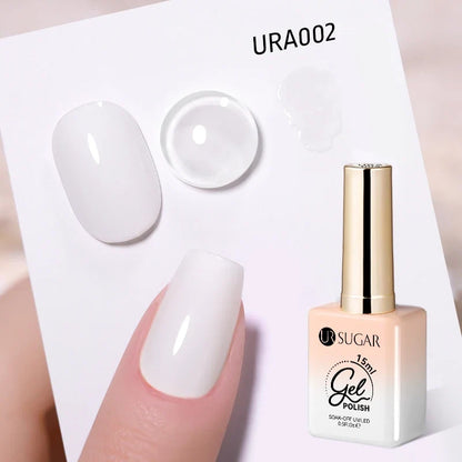 UR SUGAR 15ml Fiber Rubber Base Gel Upgrade Broken Nail Repaired Fiberglass Clear Quick Building UV Construction Gel Soak Off