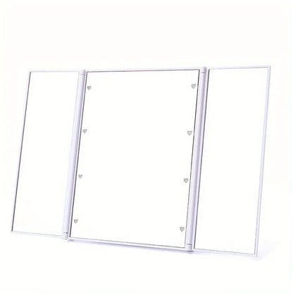 Get the Perfect Look Anywhere with the Portable Three-Sided LED Makeup Mirror - Ideal for Travel and Touch-Ups!