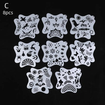 Professional Face Paint Stencils for Body Art Reusable Templates Easy to Use for Adults And Kids Party Makeup Tools