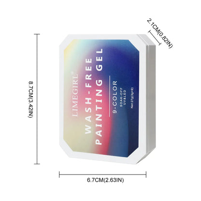LIMEGIRL 9 Color Gradient Painting Gel Nail Art Gradient Color DIY Design Gel Quick Flower Paint Engraving Gel Nail Polish