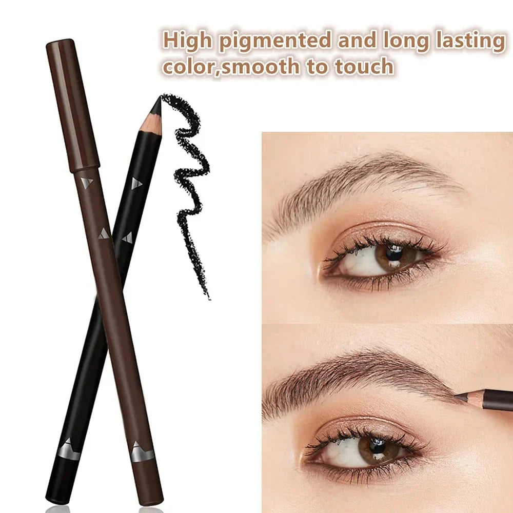 6/12Pcs Waterproof Eyebrow Pencil Easy Color Natural Black Brown Eye Makeup Pen Cosmetic Beginner Practice Eyebrow Beauty Tools