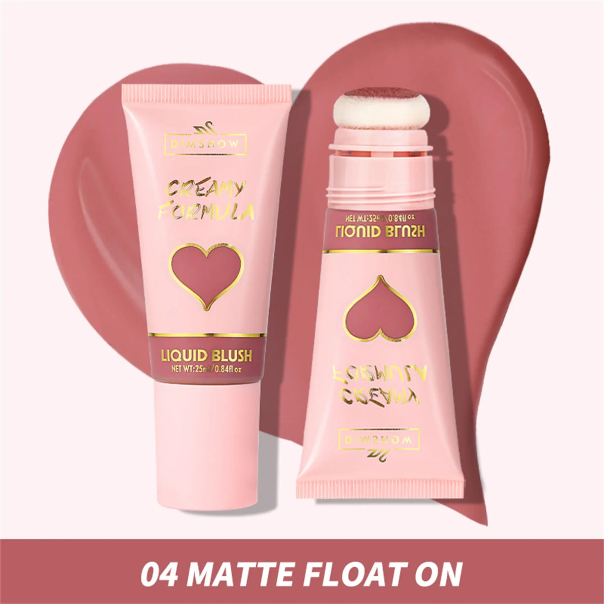 DIMSHOW 6 Color Head sponge head velvet skin sense lips and cheeks with low light moisturizing water and easy color blush