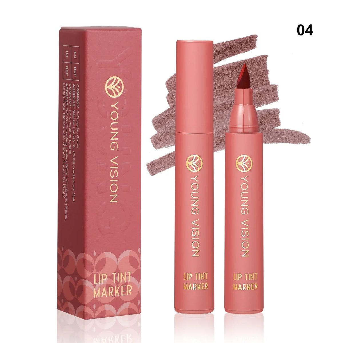 Lip Tint Pen, 6 Colors Available, Matte Water Lipstick, Non-Stick Cup, Long-Lasting, Smooth Lip Liner and Lip Stain Combo