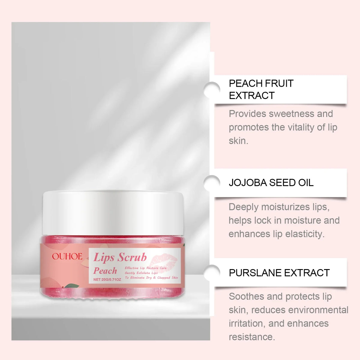 Peach Lip Care Scrub Lip Balm Cream Exfoliating Moisturizing Nourish Skin Repair Fine Lines Dead Skin Smooth Skin Care Hydrating