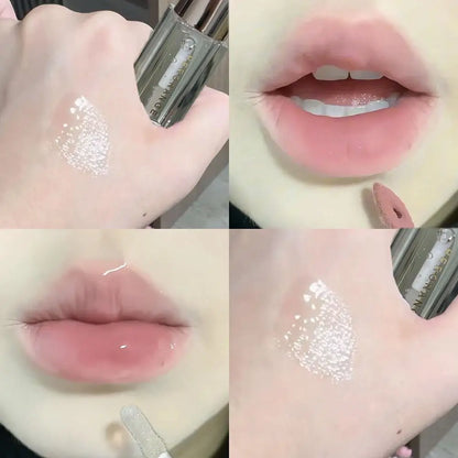 Clear Watery Lip Glaze With Shimmer Herorange Starlight Gloss For Everyday Parties Lightweight Non-Sticky Lasting Brand Lipstick