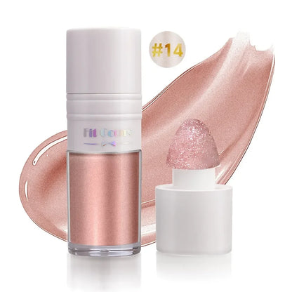 14 Colors Matte Liquid Blush Contour Highlighter Waterproof Long Lasting Sponge Brush Head High Pigment Blusher Brighten Bronzer
