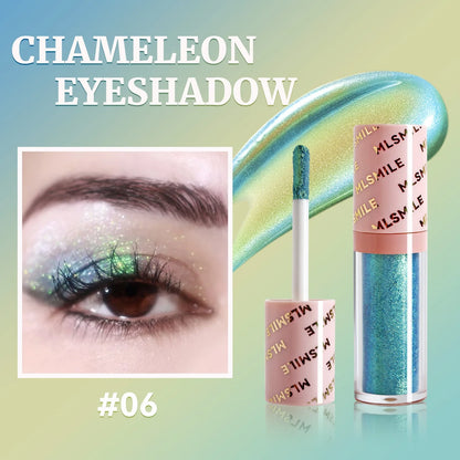 Gold Purple Chameleon Liquid Eyeshadow Pearlescent Fine Shimmer Quick Drying Eye Shadow Polarized Brightening Stage Eye Makeup