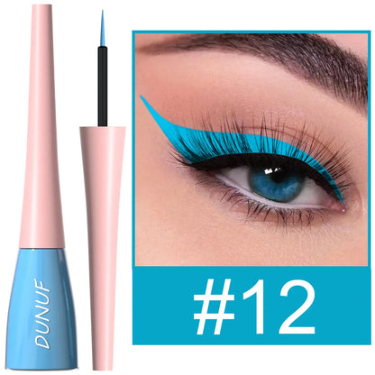 Matte Dark Green Liquid Eyeliner Pencil Waterproof Makeup Colorful Liquid Eye Liner Ultra-thin Long-Lasting Quick-Dry Eye Liner
