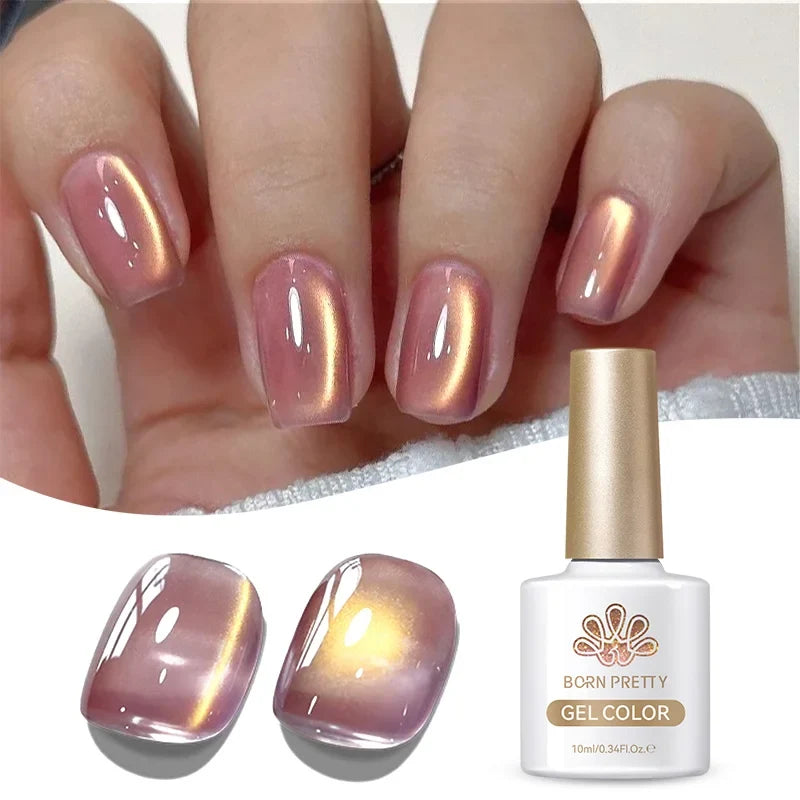 BORN PRETTY 10ml Fruit Purple Grape Cat Magnetic Gel Nail Polish 2025 New Whitening Guava Glass Beads Varnish Nail Supplies