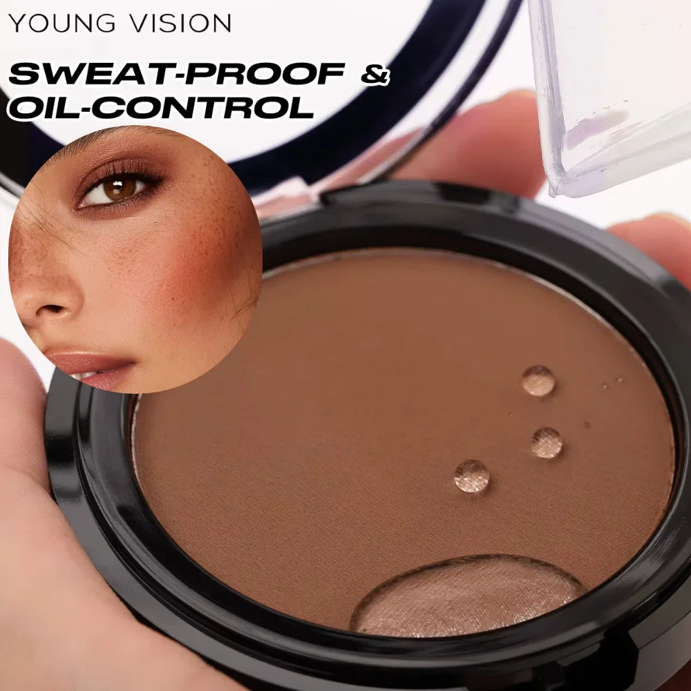 Woman makeup 6-Color Matte Bronze Powder Velvety Smooth Natural Setting Powder Makeup
