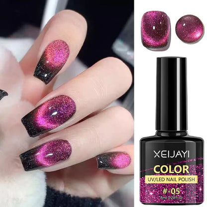 XEIJAYI Pink Cat Eye Gel Nail Polish Ceramic Magnetic Gel UV Semi-permanent Enamels Varnish Nail Supplies For Professionals Gel
